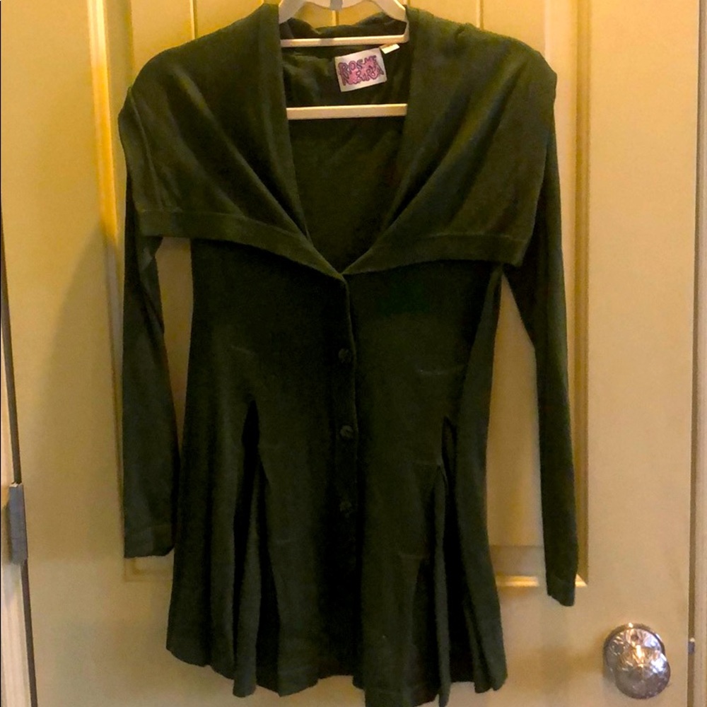 Green Cardigan Sweater